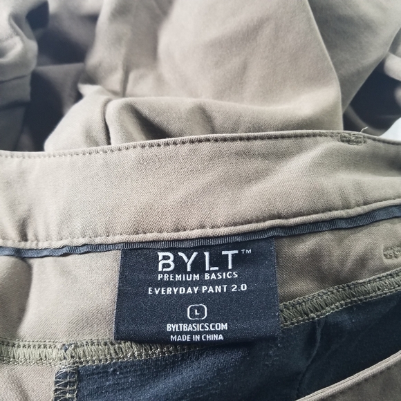 BYLT Everyday 2.0 Pants Men's Large 33 Green Chino Performance Golf Stretch 30" - Picture 8 of 11